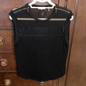Rebecca Taylor Black Silk and Mesh Top